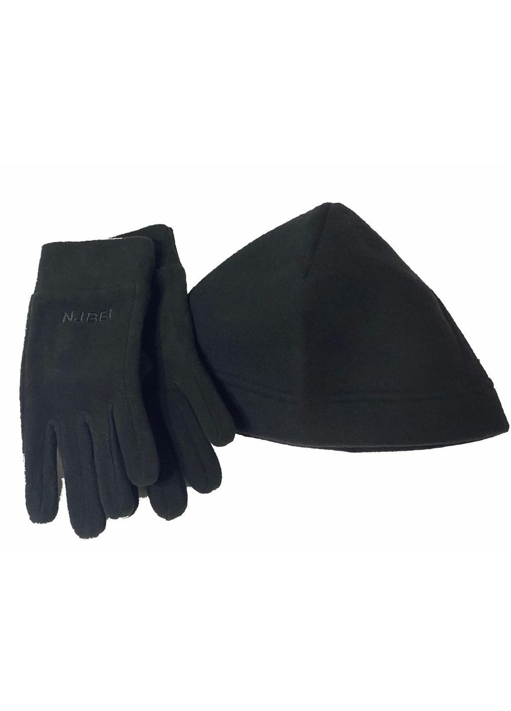 Комплект мужской (шапка UNI, перчатки L), черный No Brand (363194901)