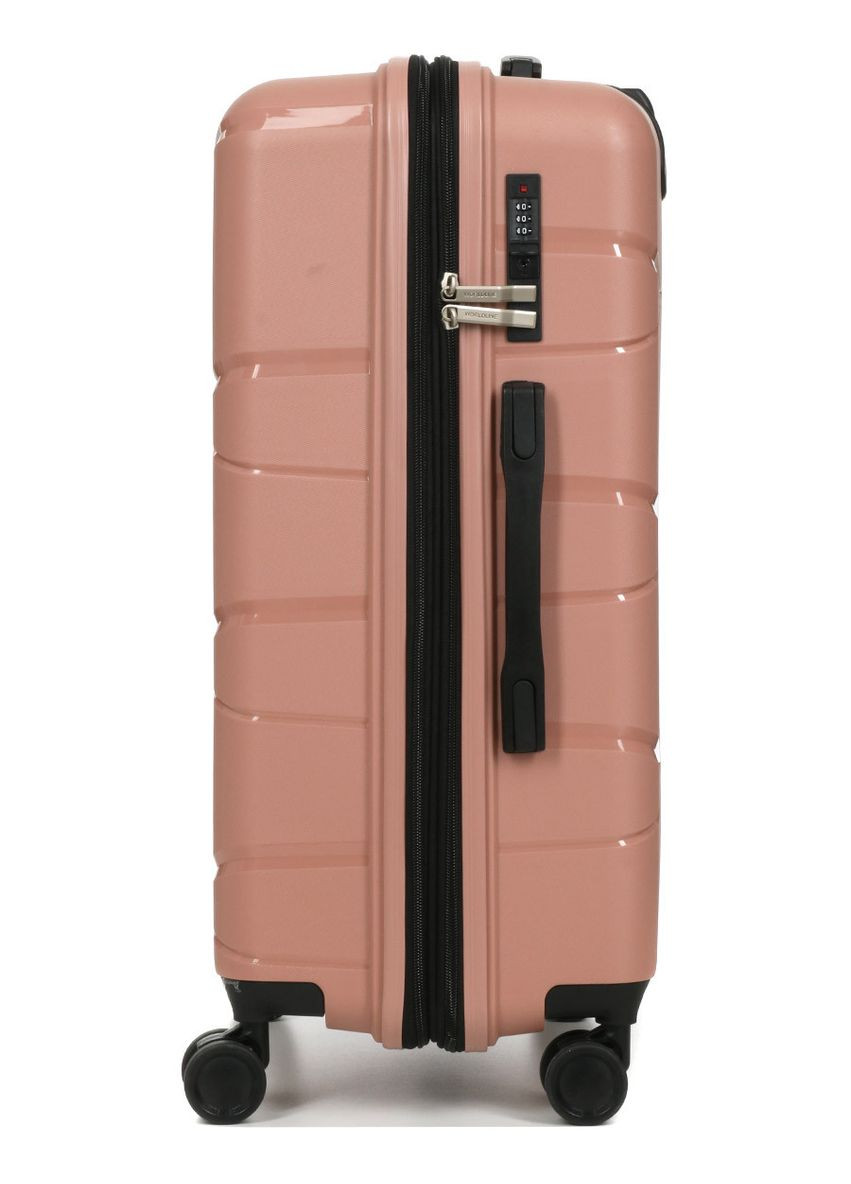 Чемодан средний М полипропилен пудра 65х44х28+5/77л/3.4кг/ 289 WORLDLINE (324802221)
