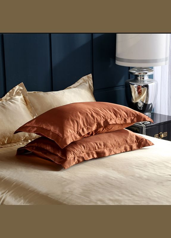 Атласна постільна білизна Двоспальна Кава з молоком 180 x 210 наволочки 2 х 50х70 см, 2 х 70х70 см (141415-01) No Brand (348094826)