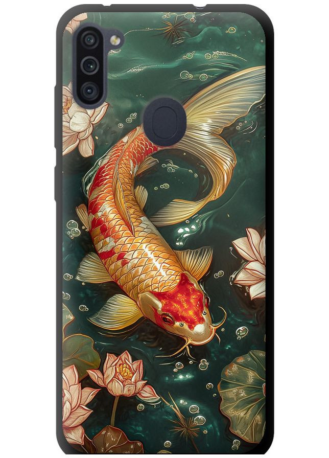 TPU черный чехол 'Мелодия Лотоса' для Endorphone Samsung Galaxy A11 A115F (291127334)