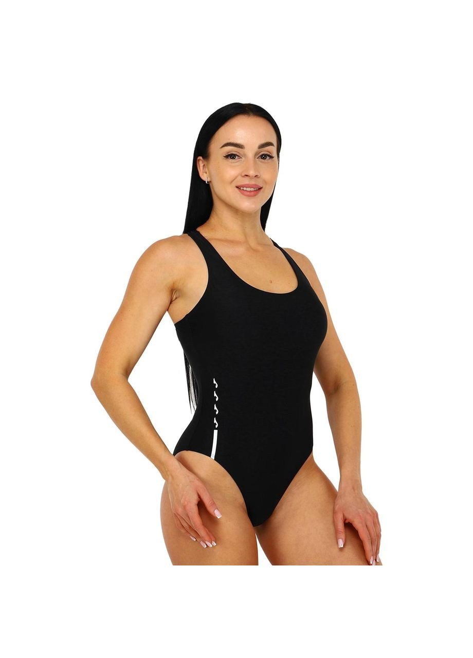 Чорний літній купальник для плавання злитий жіночий shark iii 902268-100 чорний Joma