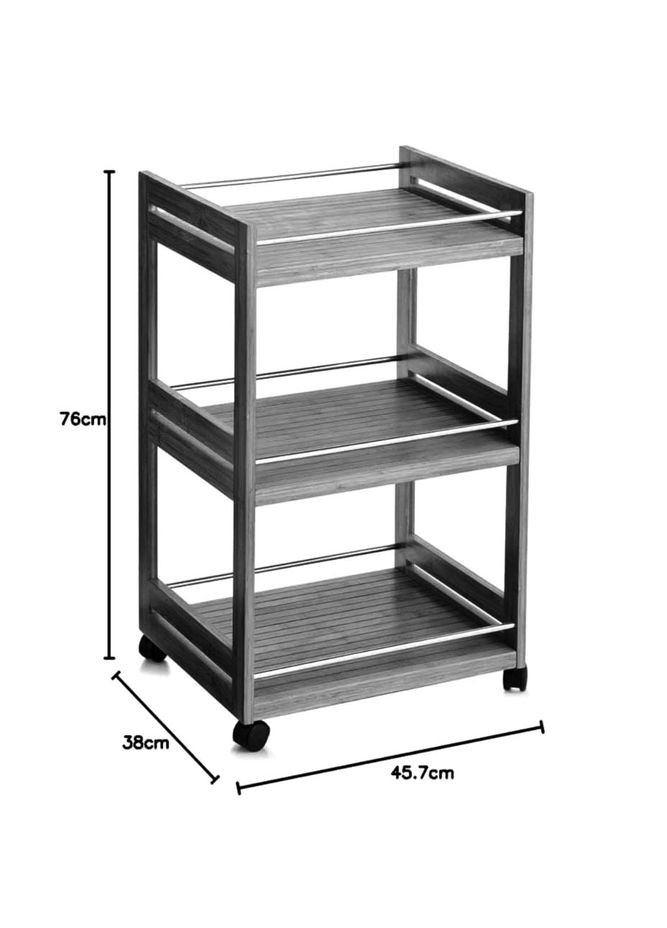 Этажерка на колёсах из дерева Болонга сиена (ЭТА-003105) No Brand (327846514)