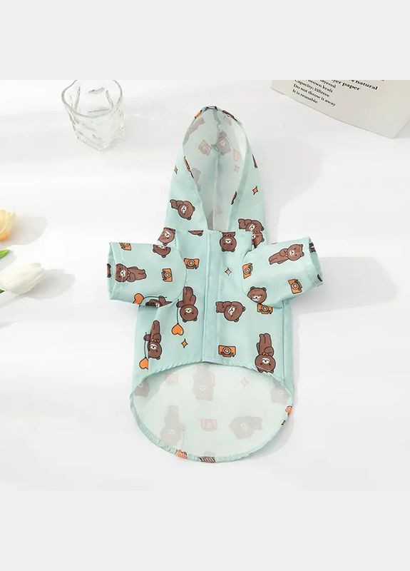 Дождевик для собак с капюшоном и принтом мишки XL размер No Brand (299840012)