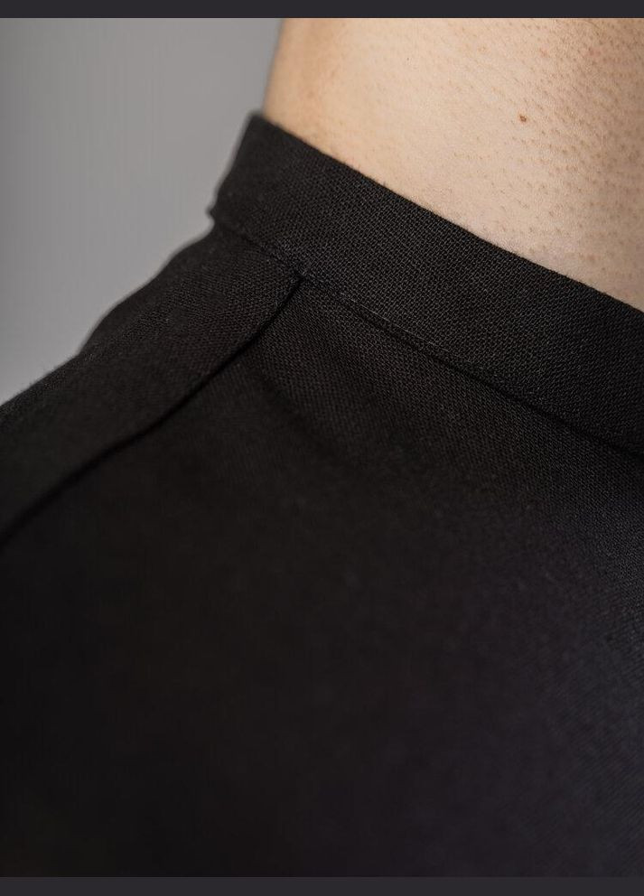 Чоловіча однотонна сорочка з довгим рукавом чорна No Brand (341306112)