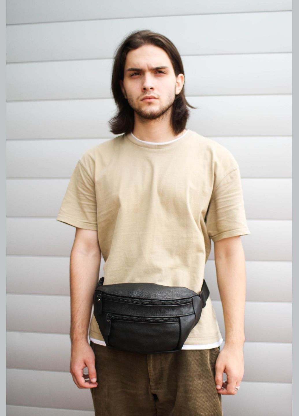 Сумка на пояс чоловіча з натуральної шкіри флотар SL004 (Чорна) SKILL (323427258)