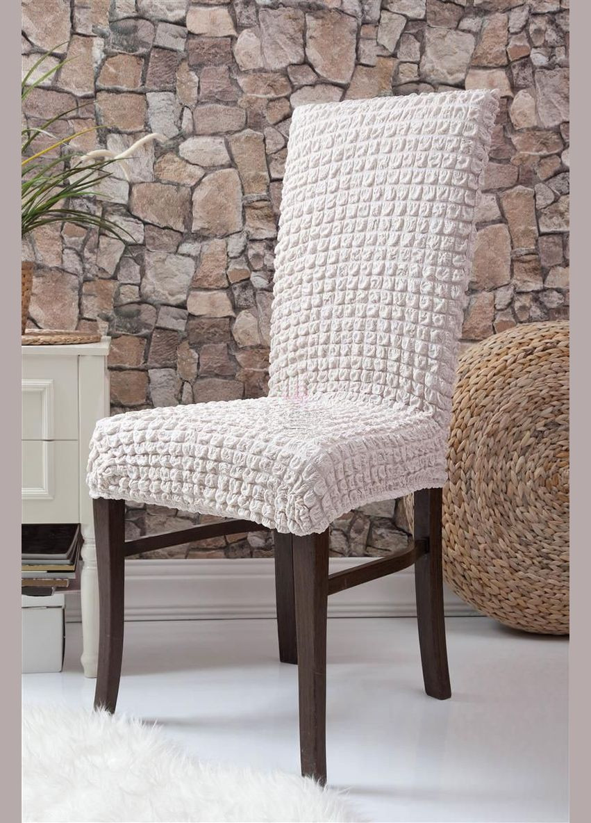 Чехлы натяжные на стулья без оборки (набор 6-шт) 10-213 Белый Venera (268998113)