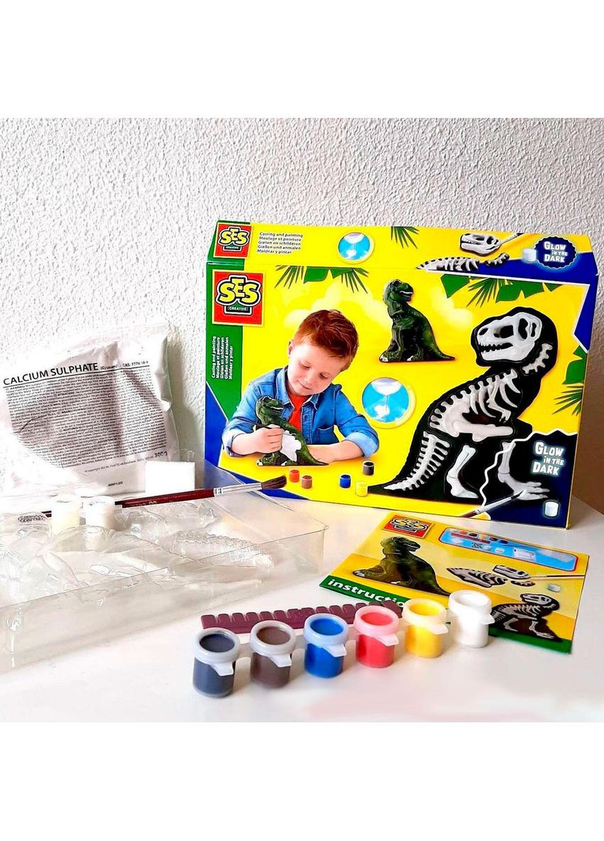 Набор для создания гипсовой фигурки – Ти-Рекс со скелетом. Ses Creative (342753861)