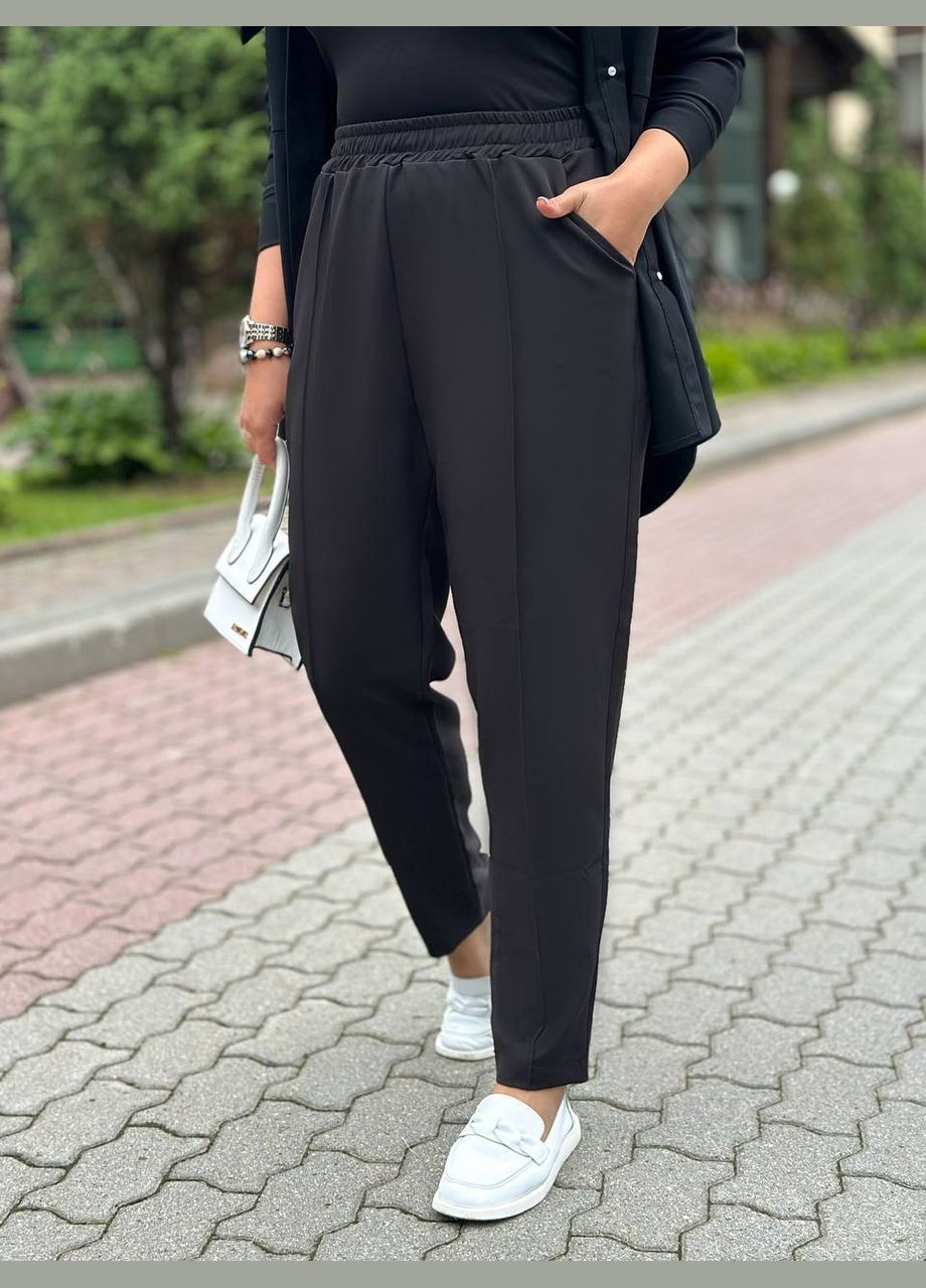 Женские классические брюки цвет черный р.50/52 453817 New Trend (289477735)