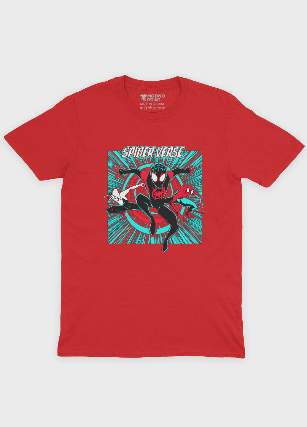 Красная демисезонная футболка для мальчика с принтом супергероя - человек-паук (ts001-1-sre-006-014-055-b) Modno