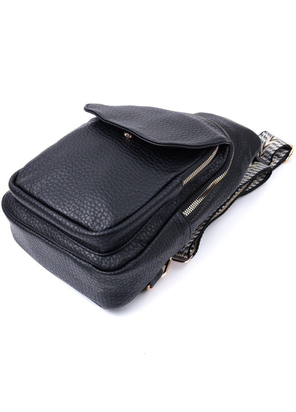 Зручна жіноча сумка з однією лямкою через плече з великозернистої екошкіри 17х29х9 см Vintage (315872605)