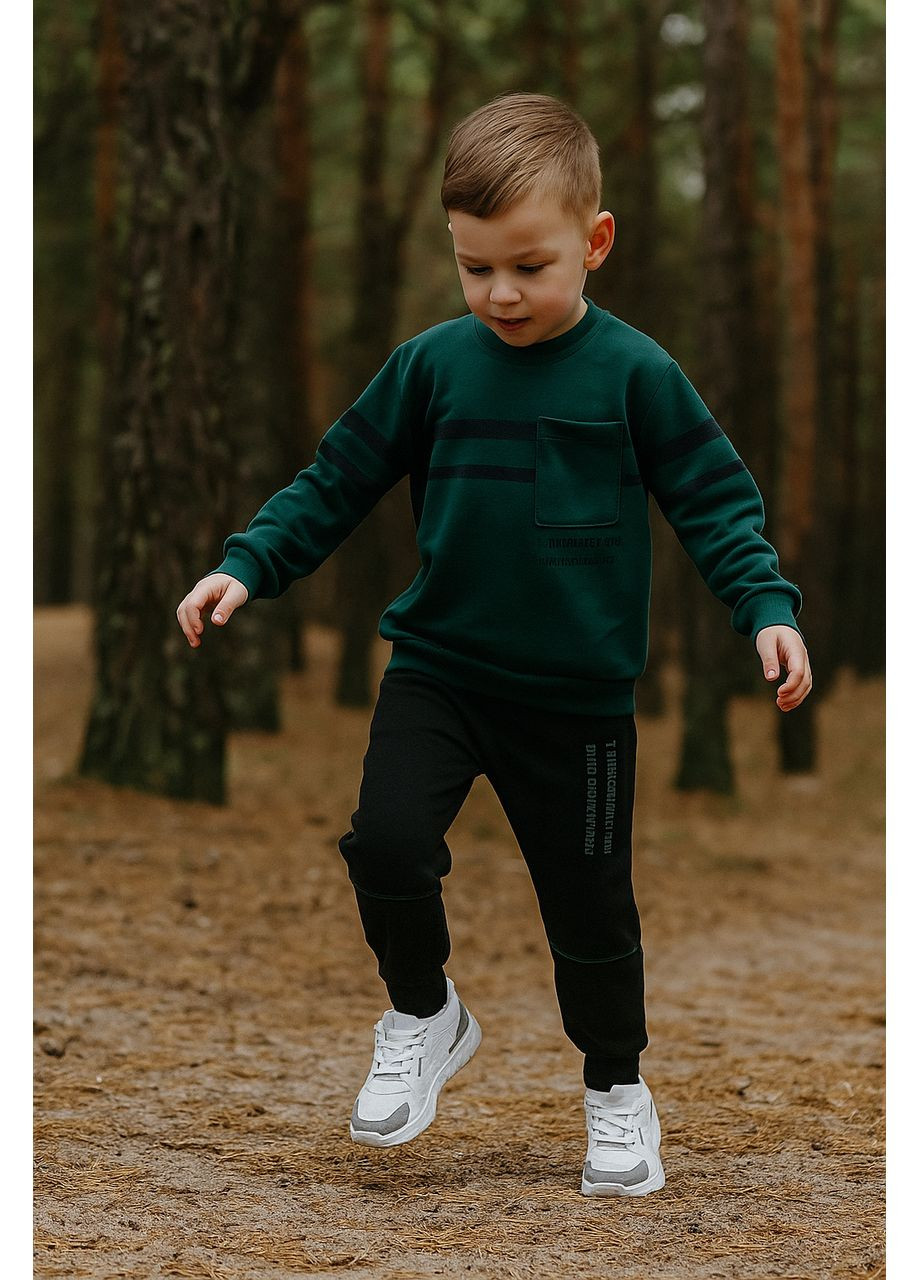 Зелений дитячий костюм, зелено-чорний, на 5,6 років Kids