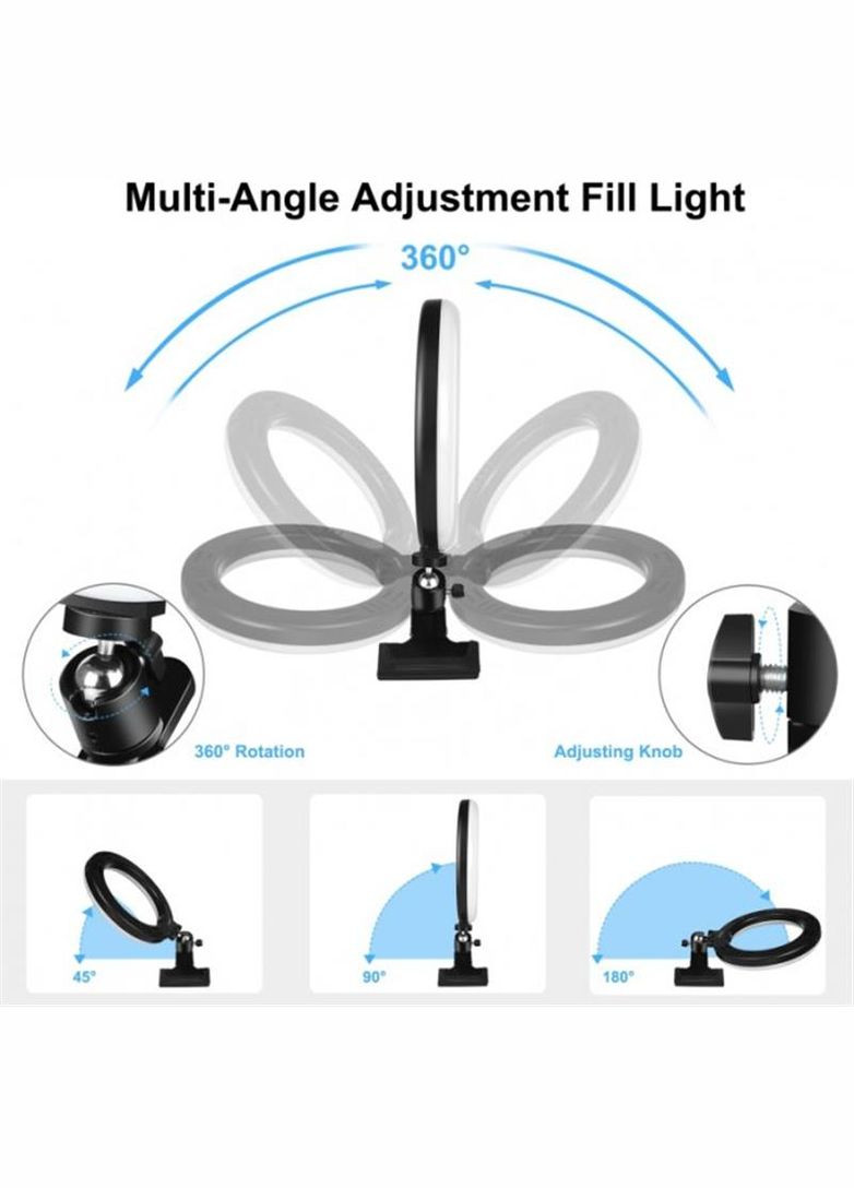 Кільцева USB LED лампа PKT3126B 10.2" + затискач Puluz (314747990)