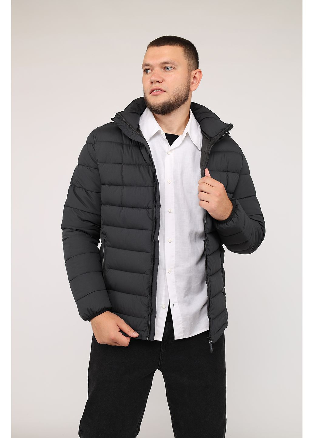 Темно-серая демисезонная куртка мужская цвет темно-серый цб-00276118 Yuki