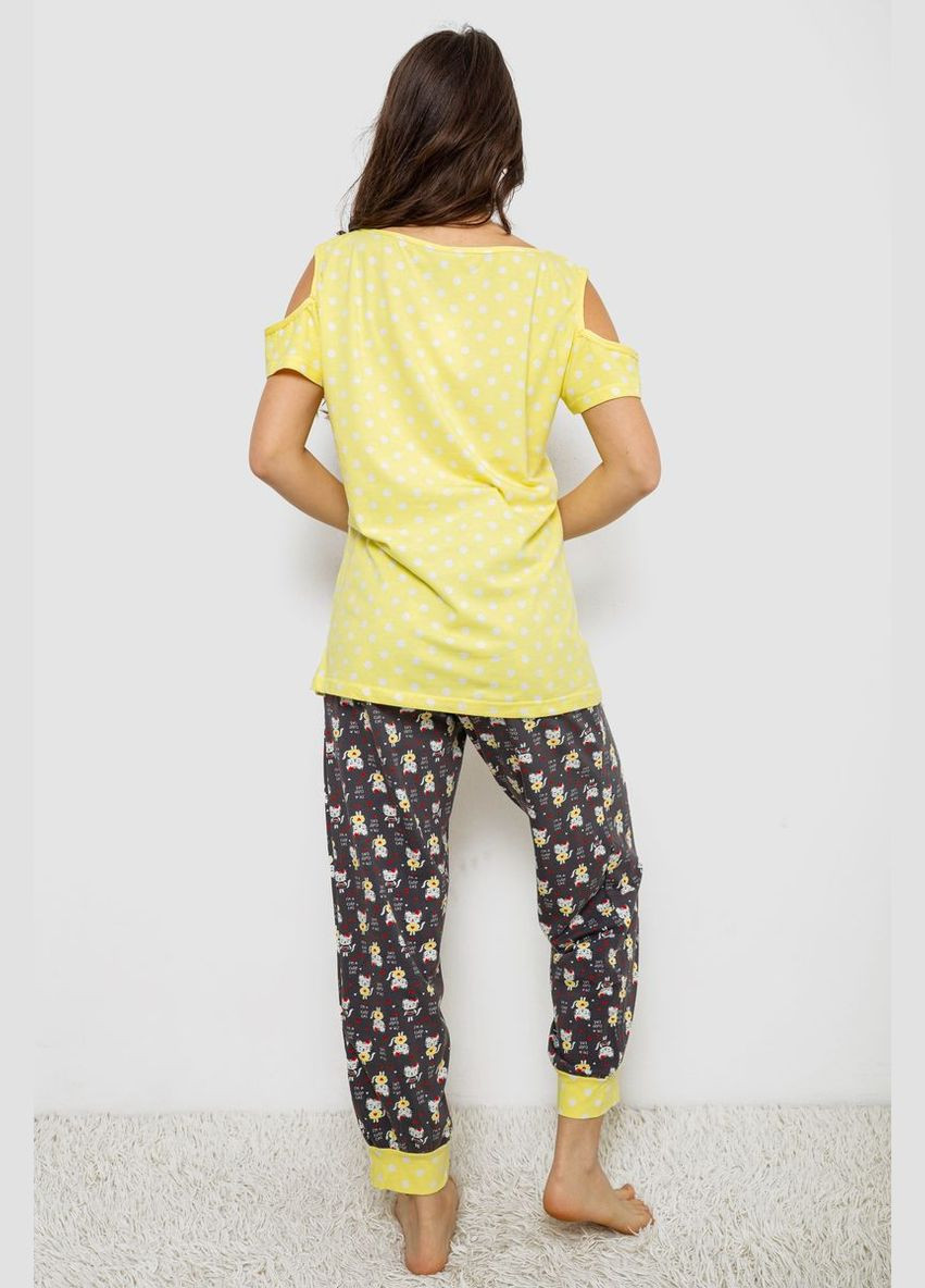 Желтая пижама женская с принтом Andi 243R903067