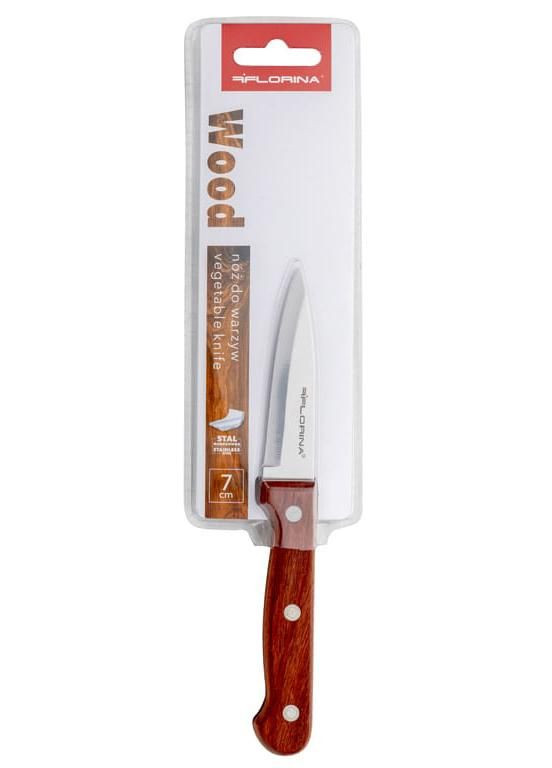 Нож для овощей 7 см деревянная ручка металлик нержавеющая сталь арт. 5N5006 Florina (284665820)
