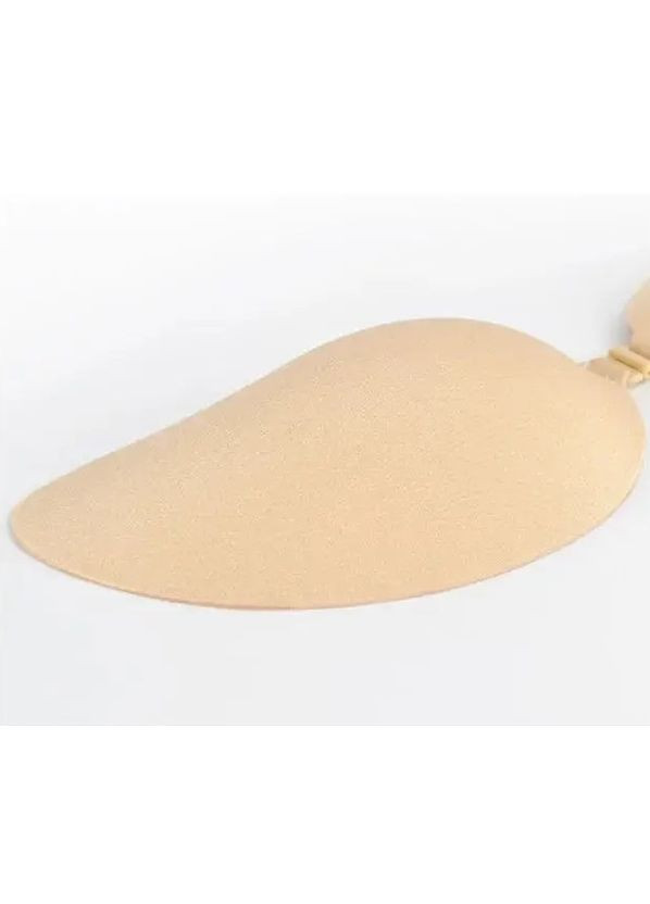 Бежевый балконет бюстгальтер fly bra decollete на силиконовой основе в форме полумесяца с эффектом пуш ап без бретелек No Brand