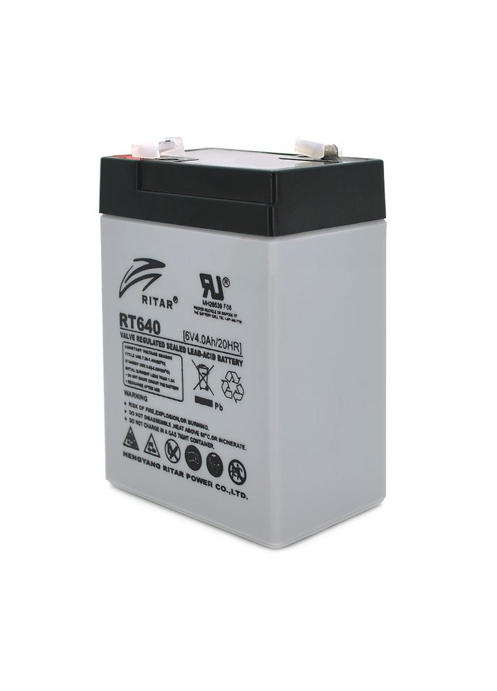 Акумуляторна батарея AGM RT640, Black Case, 6 V 4 Ah ( 70х47х99 (107)), 0.62 kg Q20 Ritar (302517605)