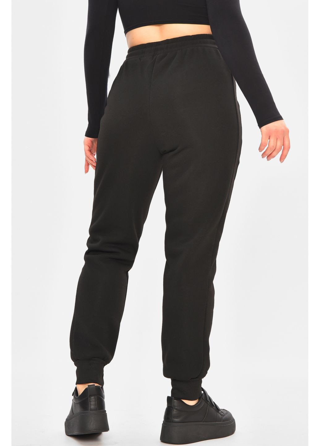 Спортивные штаны женские на флисе черного цвета Let's Shop (368540491)