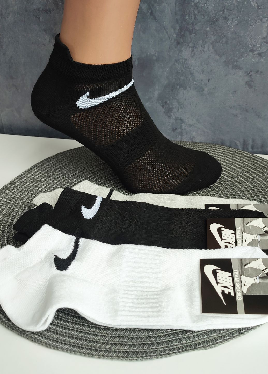 Комбіновані шкарпетки спортивні сітка короткі 6 пар ws 504/6 р.36-40 логотипи (351581675)