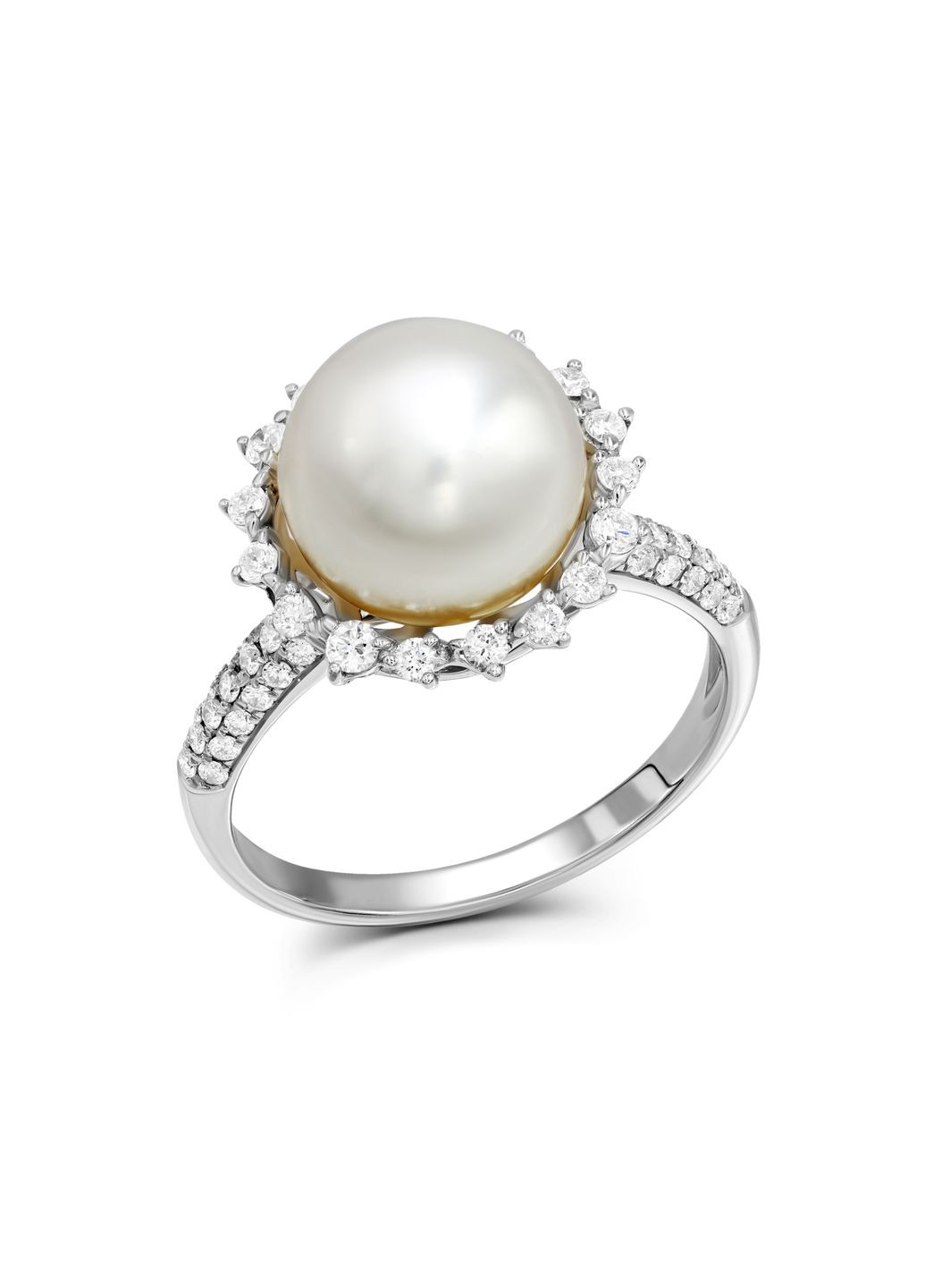 Кольцо с бриллиантами и жемчугом в белом золоте 1-187 678 Zarina (278388407)