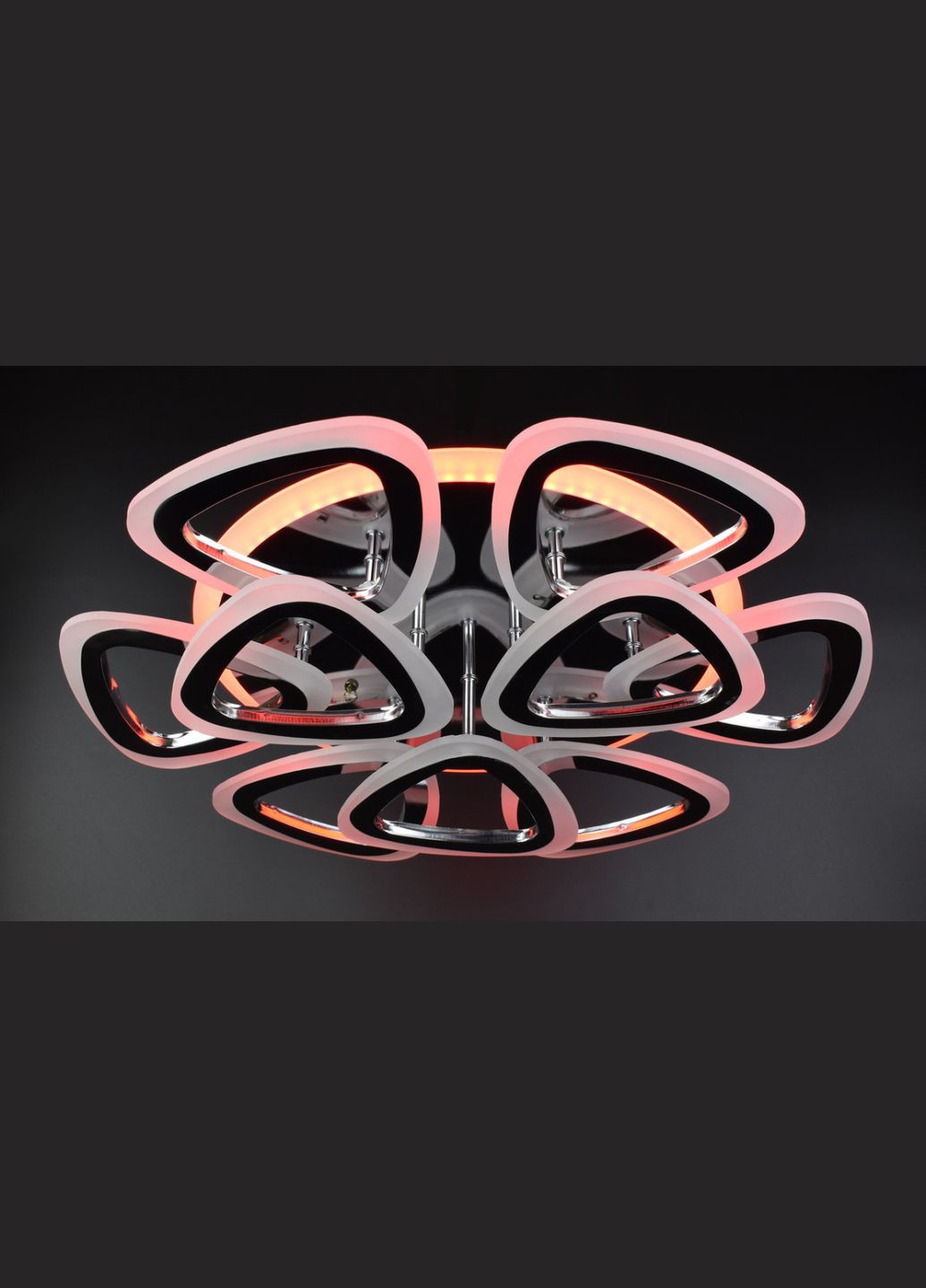 Люстра светодиодная потолочная LED светильник для квартиры на потолок лэд с пультом 25948 Хром 11х57х57 см. Sunnysky (364498861)