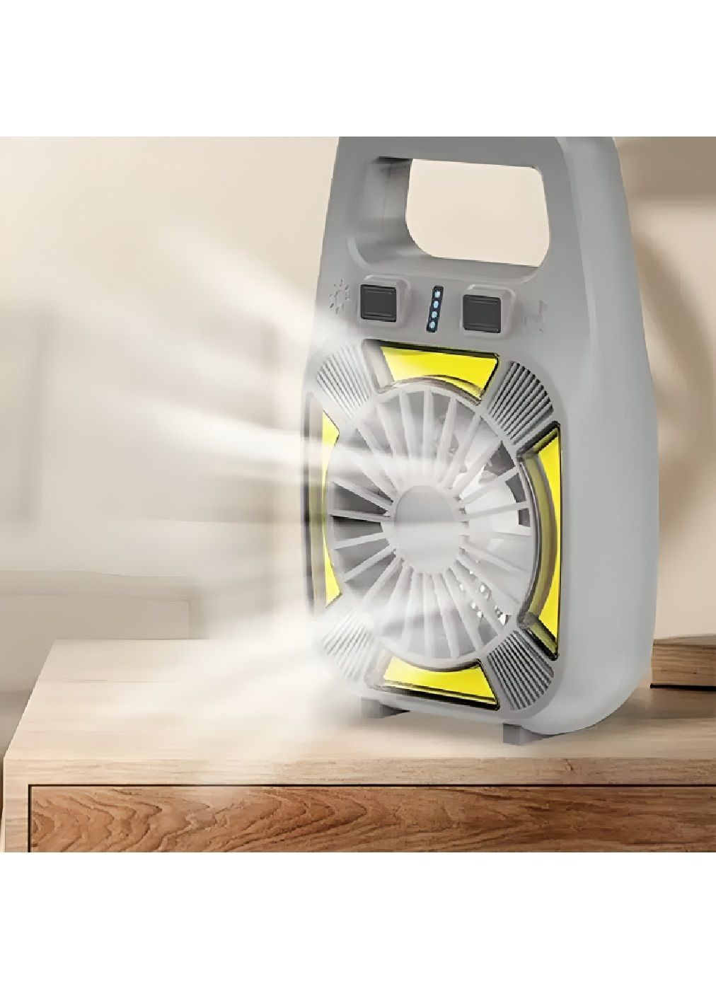Аккумуляторный вентилятор с фонариком регулировкой скорости индикатором заряда 1800мАч 12х4х18 см (480556-Prob) Серый Unbranded (337415491)