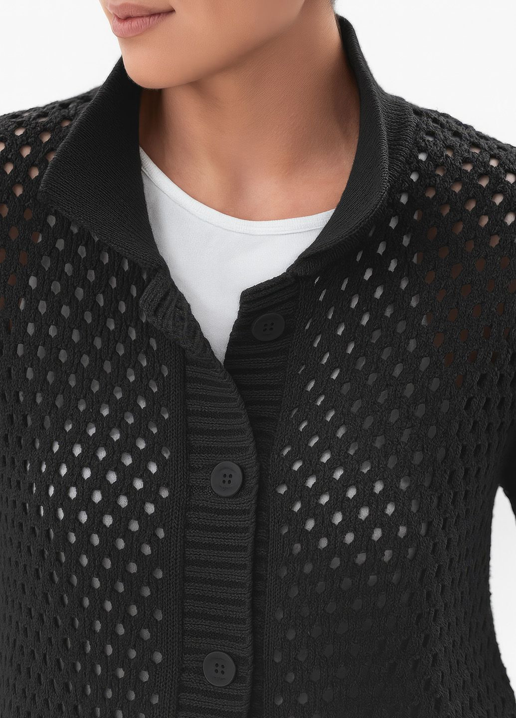 Ажурний кардиган із італійської бавовни SVTR (342112228)
