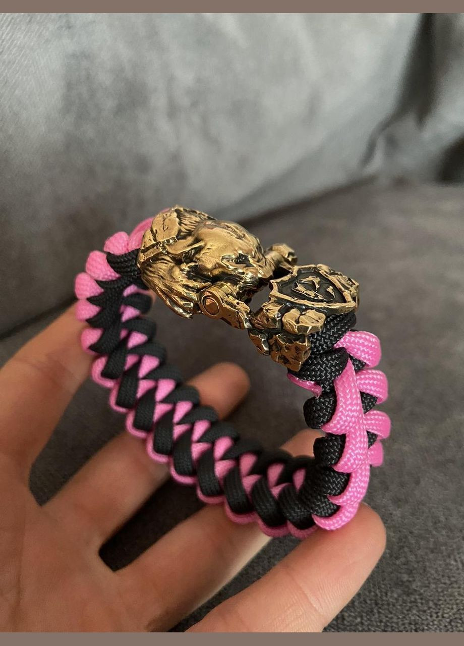 Браслет Пантера плетіння Акулячий зуб із паракорду та латуні колір під замовлення + брелок у подарунок No Brand (341739034)