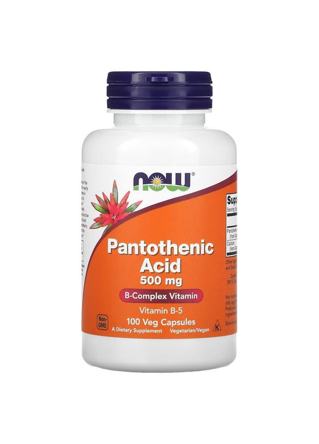 Вітаміни та мінерали Pantothenic Acid 500 mg, 100 вегакапсул Now (322871628)