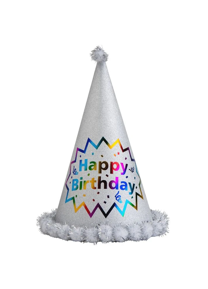 Ковпак Святкове мерехтіння сірий для дня народження веселий головний убір для святкування ProDobro (363841320)