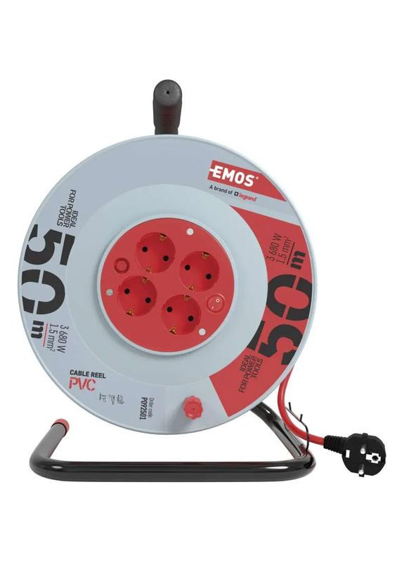 Удлинитель 4 розетки 50м 16A 3x1.5мм2 Red (P092501) Emos (322907875)