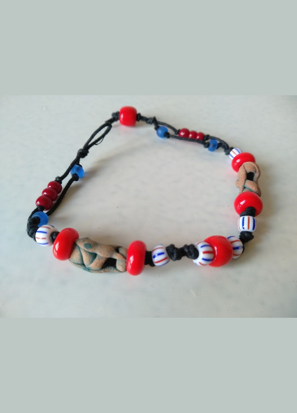 Керамический браслет ручной работы с чешским стеклянным бисером №1 Коти&Ангели (302450802)