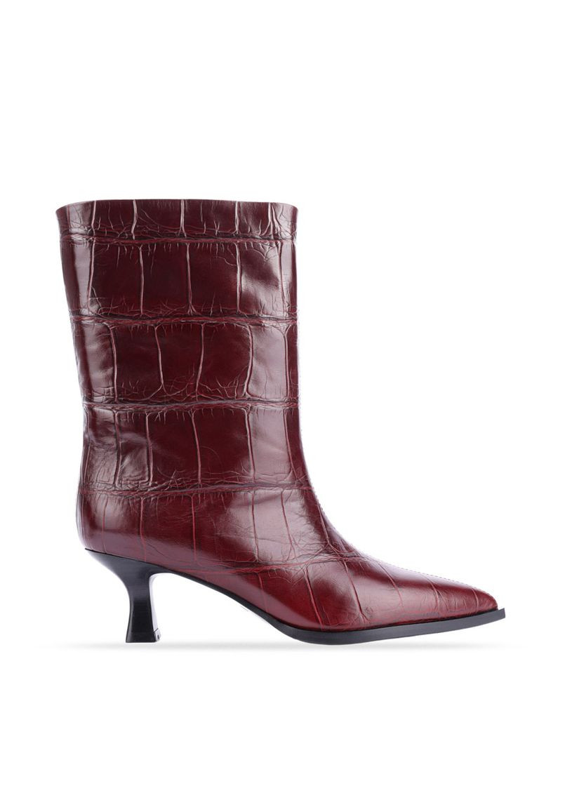 Осенние женские ботинки 883h-0820-n536 бордовый кожа MIRATON