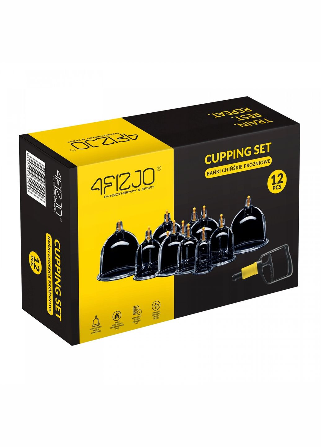Вакуумні масажні банки для тіла (китайські/атницелюлітні банки) 12 шт з помпою (P-5907739319906) 4FIZJO (301733291)