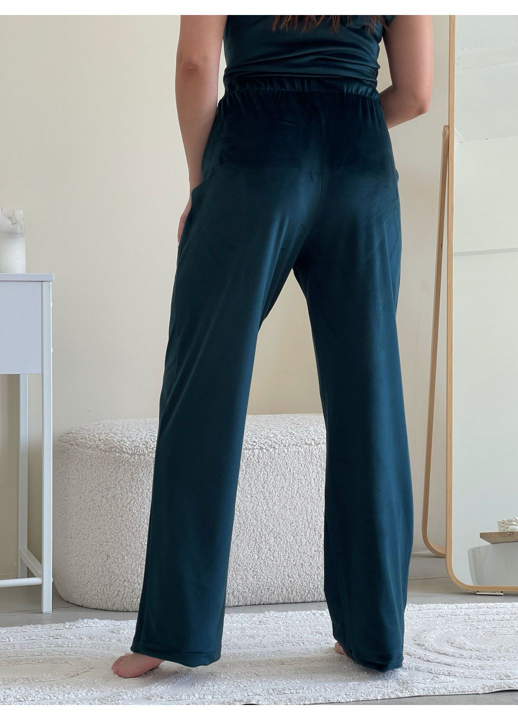 Зеленая зимняя женская пижама кофта + брюки No Brand 100002416