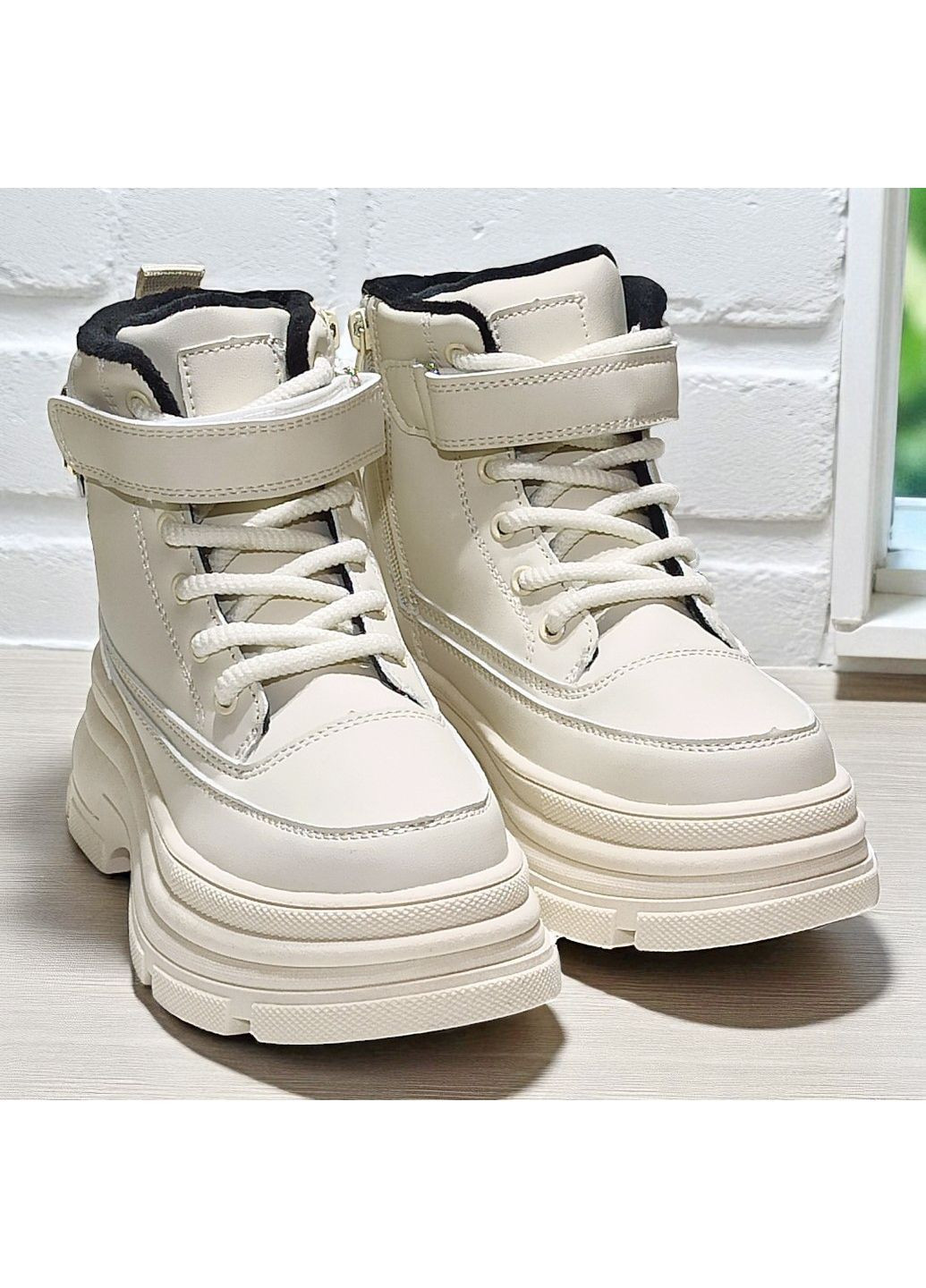 Зимові черевики для дівчинки на овчині, зимові дутики для дівчини, зимові черевики на липучках для дівчини підлітка Клібі Clibee (366872955)