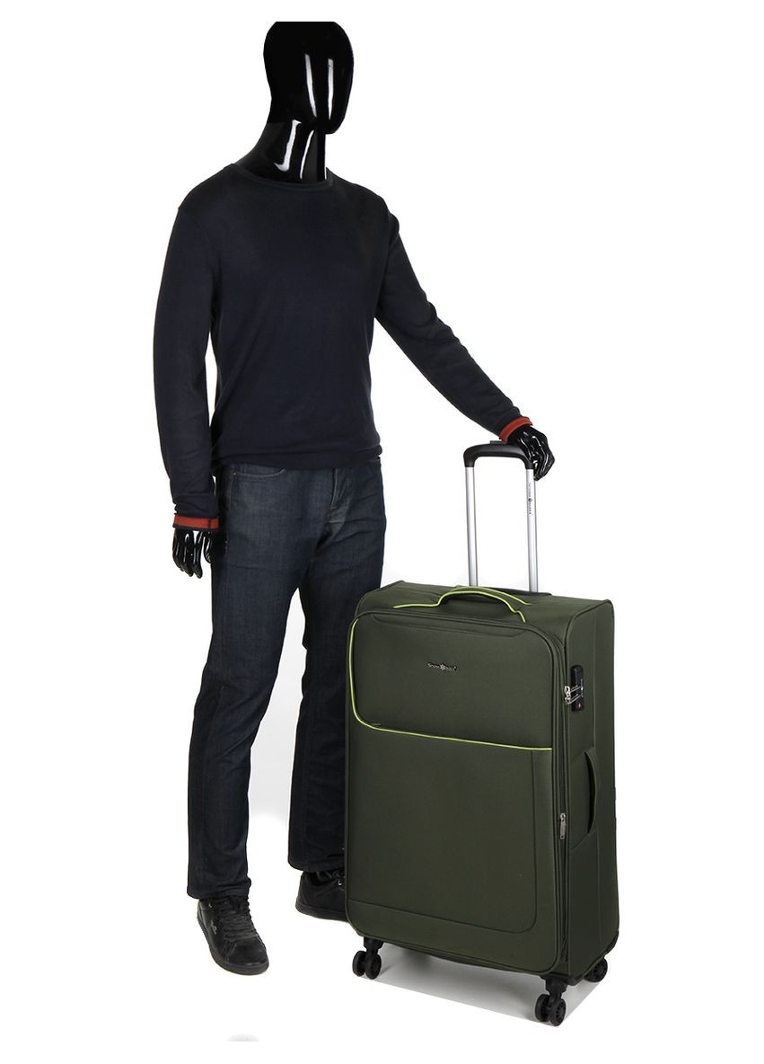 Чемодан большой L тканевый 22204 80×46×28см 99+18см Хаки Snowball (297642910)