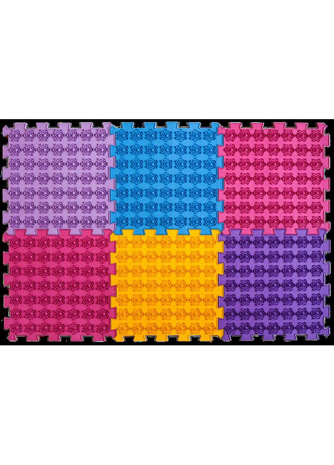 Акупунктурний масажний килимок Лотос 6 елементів 27x28 см Ortek (372128923)