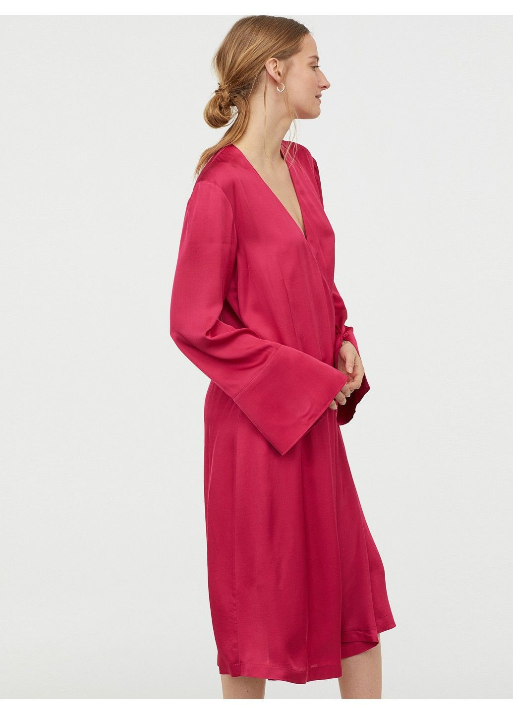 Темно-рожева коктейльна сукня H&M однотонна