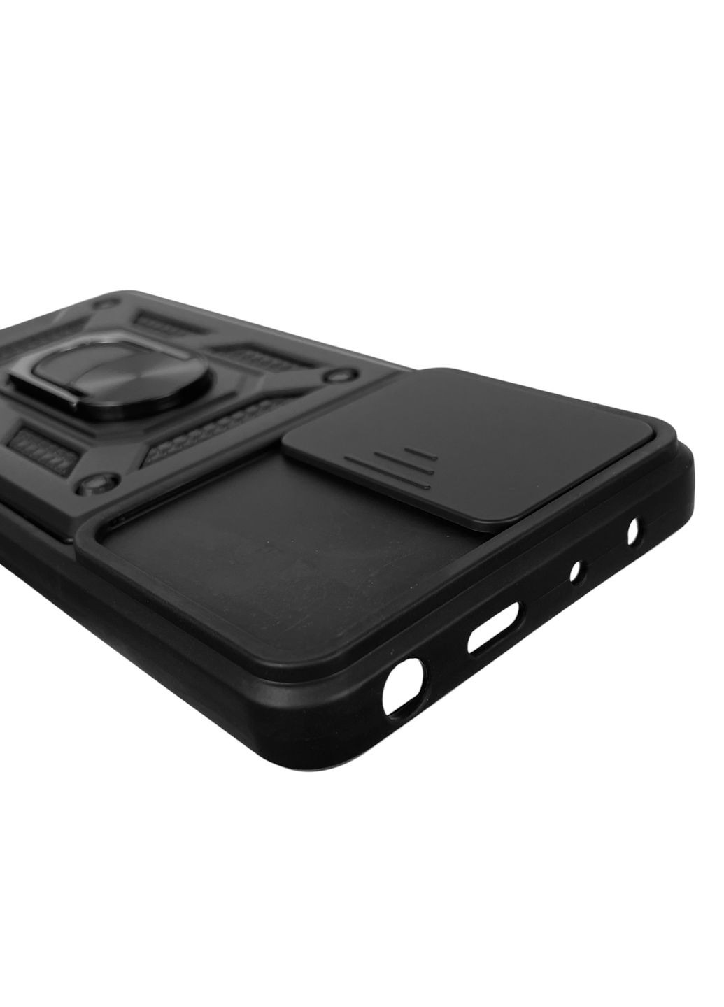 Чехол для Redmi Note 12 Pro 5G бронированный с кольцом-держателем шторкой на редми нот 12 про 5г чёрный rg1 Xiaomi (366023365)