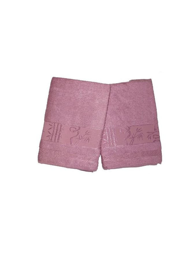 Набор полотенец Bamboo Royal Pudra (50*90+70*140) ПВХ Gursan пудровый