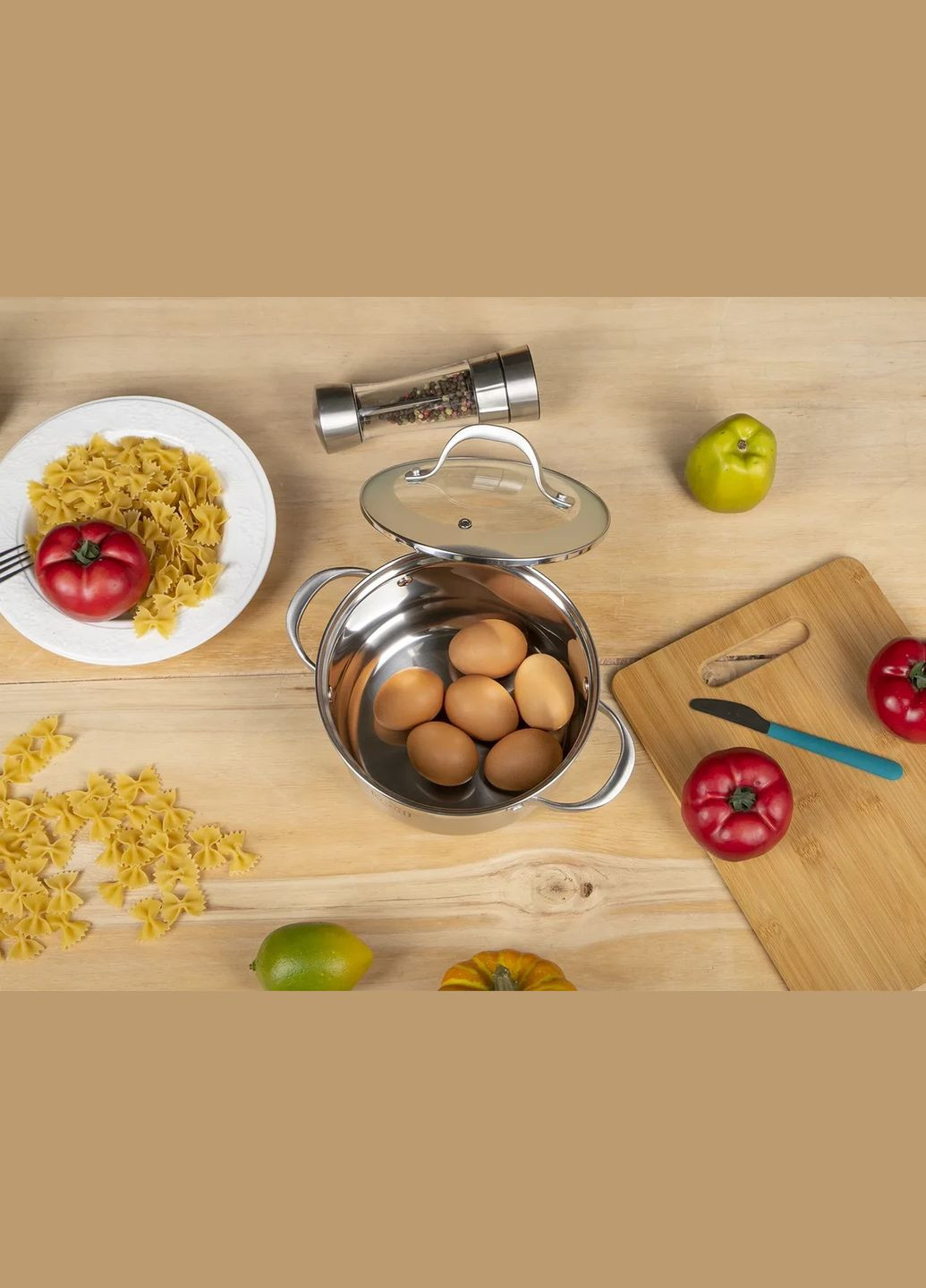 Кастрюля нержавейка с крышкой Lokka 20 см, 3.9 л (26-242-034) Krauff (334713936)