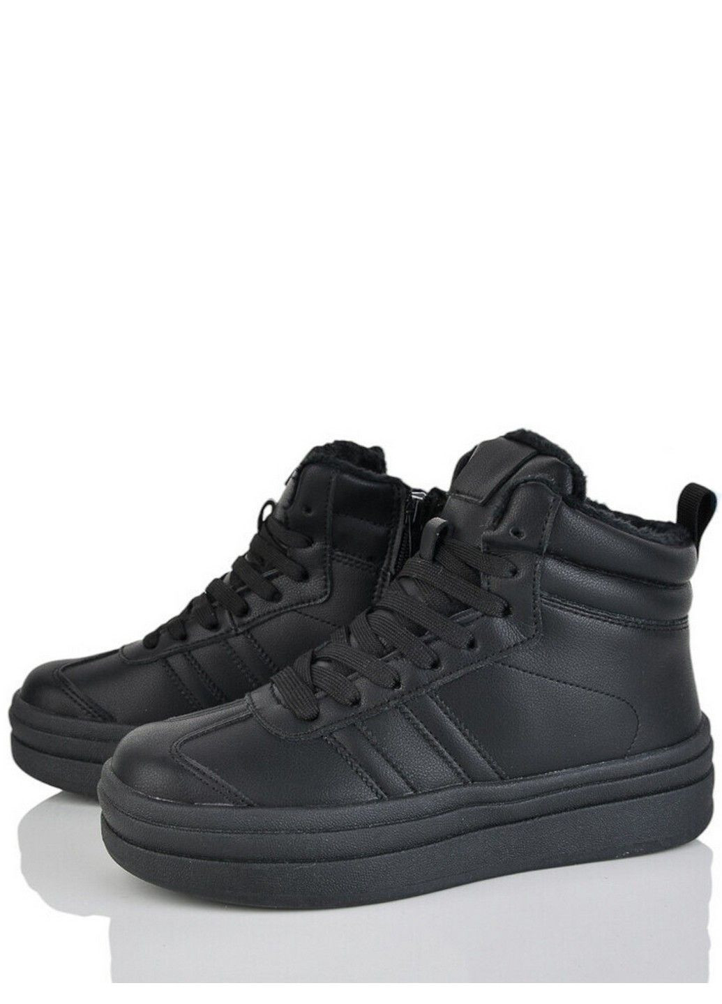 Черные кэжуал зимние кожаные зимние ботинки wamn110-3 Stilli