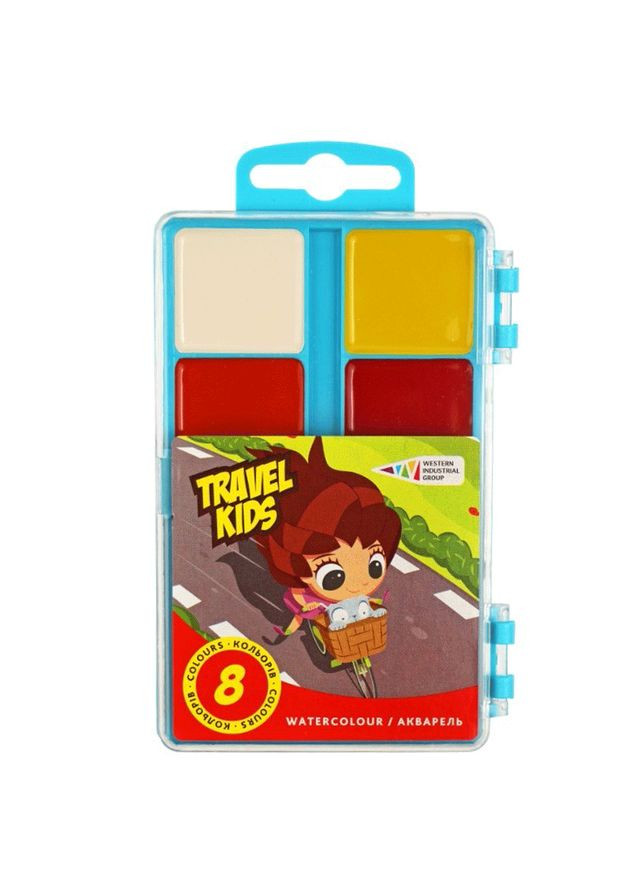 Набор детской акварели Travel kids 8 цв. б/кисти пластик ’UA Гамма (362584122)