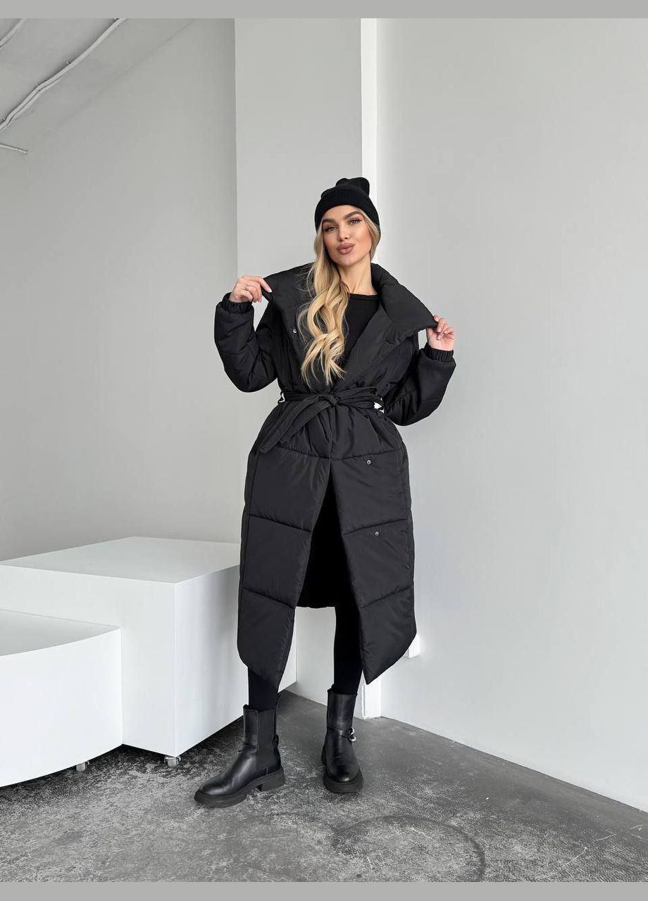 Черное зимнее Пальто зимнее оверсайз LeVi