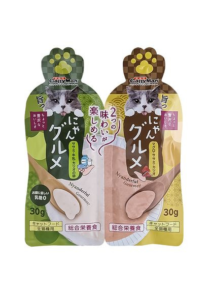 Жидкий корм Complete Twins Pouch 2 вкуса: Курица-Молоко-Икра и Тунец-Курица-Макрель 2х30г (6941333415311) CattyMan (345559958)