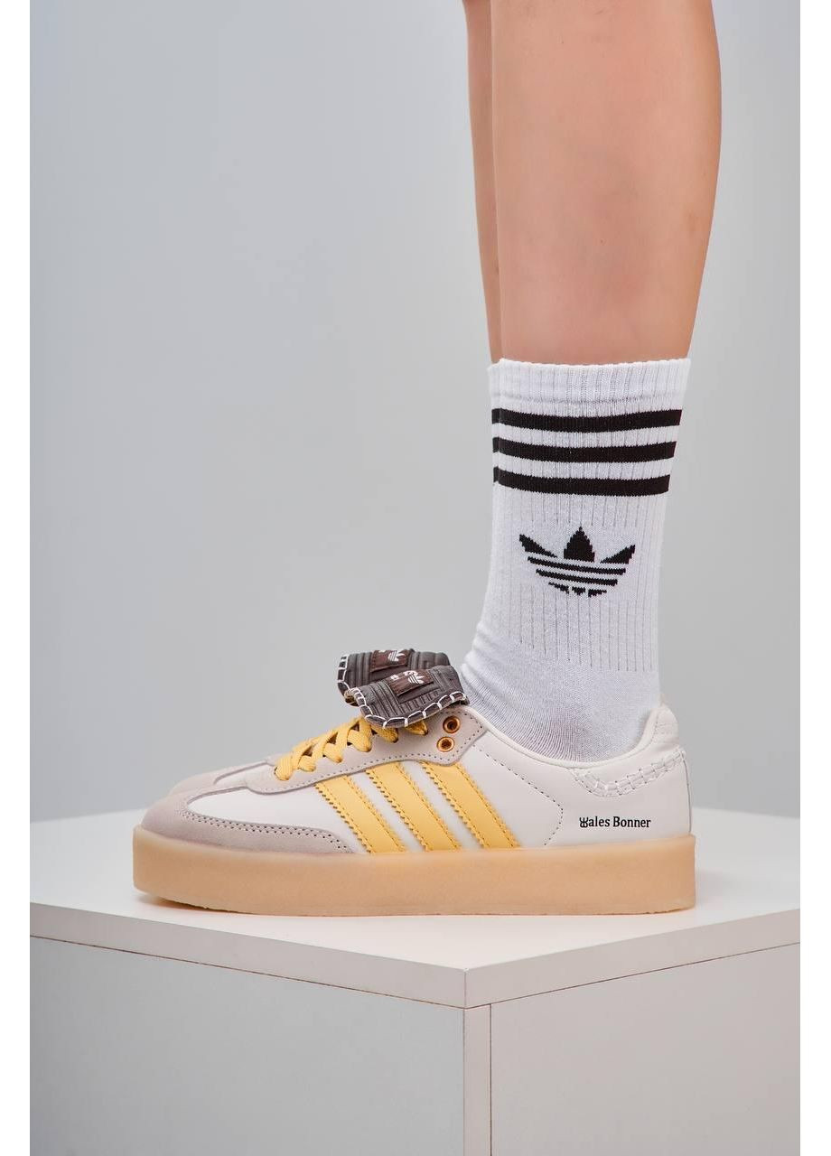 Бежевые демисезонные кроссовки мужские adidas samba platform wales bonner beige адидас самба No Brand