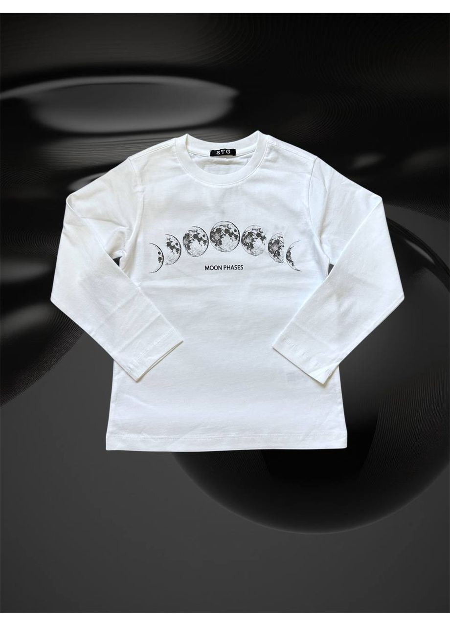 Белый демисезонный лонгслив To Be Too с рисунком