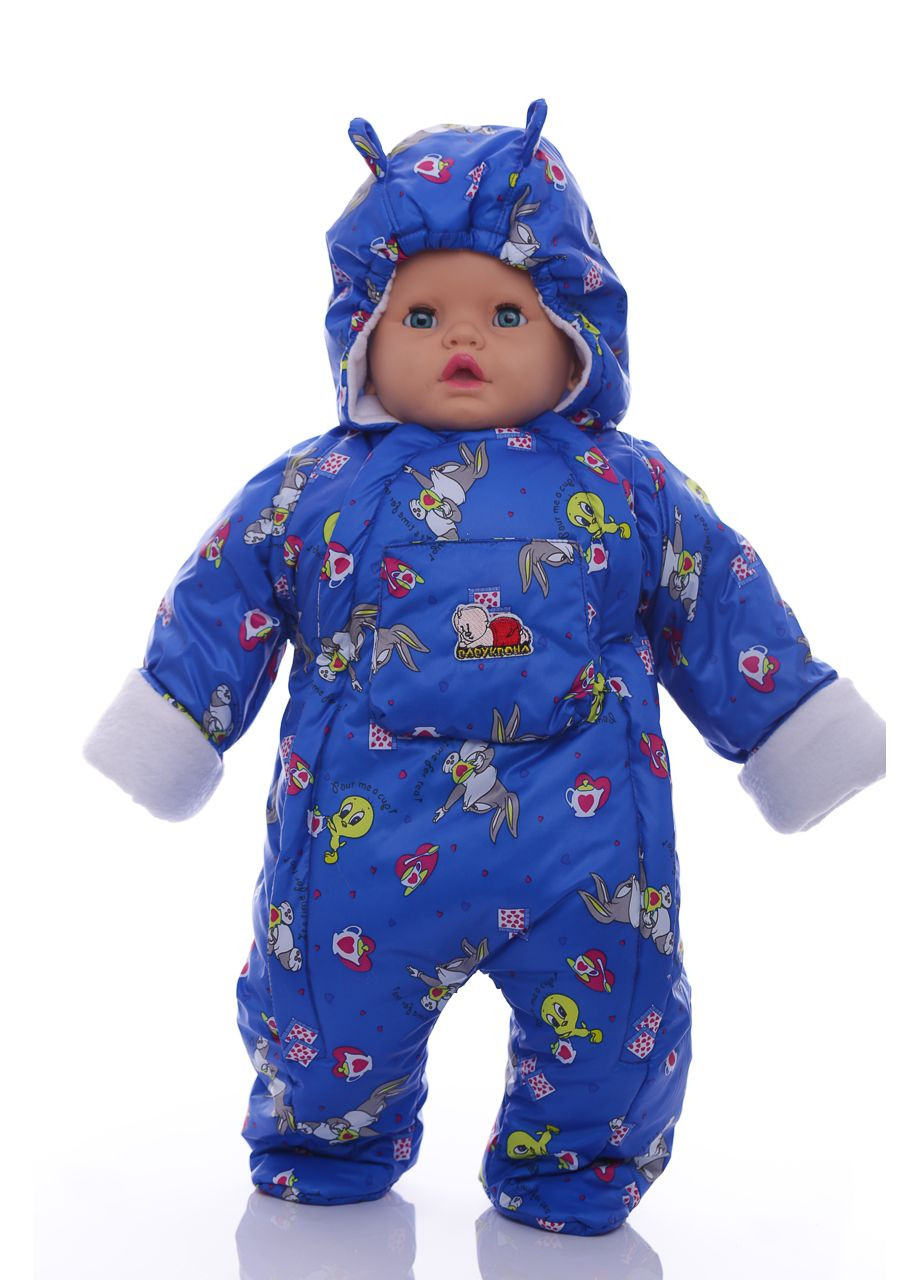 Человечек на флисе для мальчика с Зайкой электрик синий 74 см (37589) BABYKROHA (297197954)