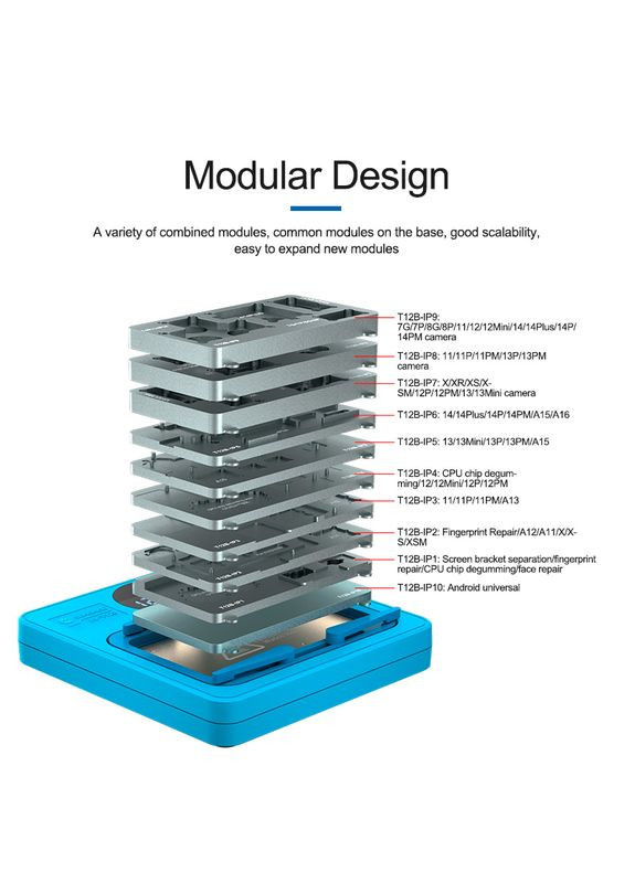 Нижній підігрів T12B-IP8 для ремонту камери iPhone 11 / 11 Pro / 11 Pro Max / 13 Pro / 13 Pro Max Sunshine (322568133)